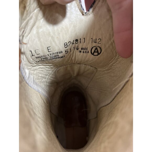 Vintage 1970s Dingo Leather Cowboy Western Boots Tan Embroidered Mens 10 E Wide - Picture 14 of 14